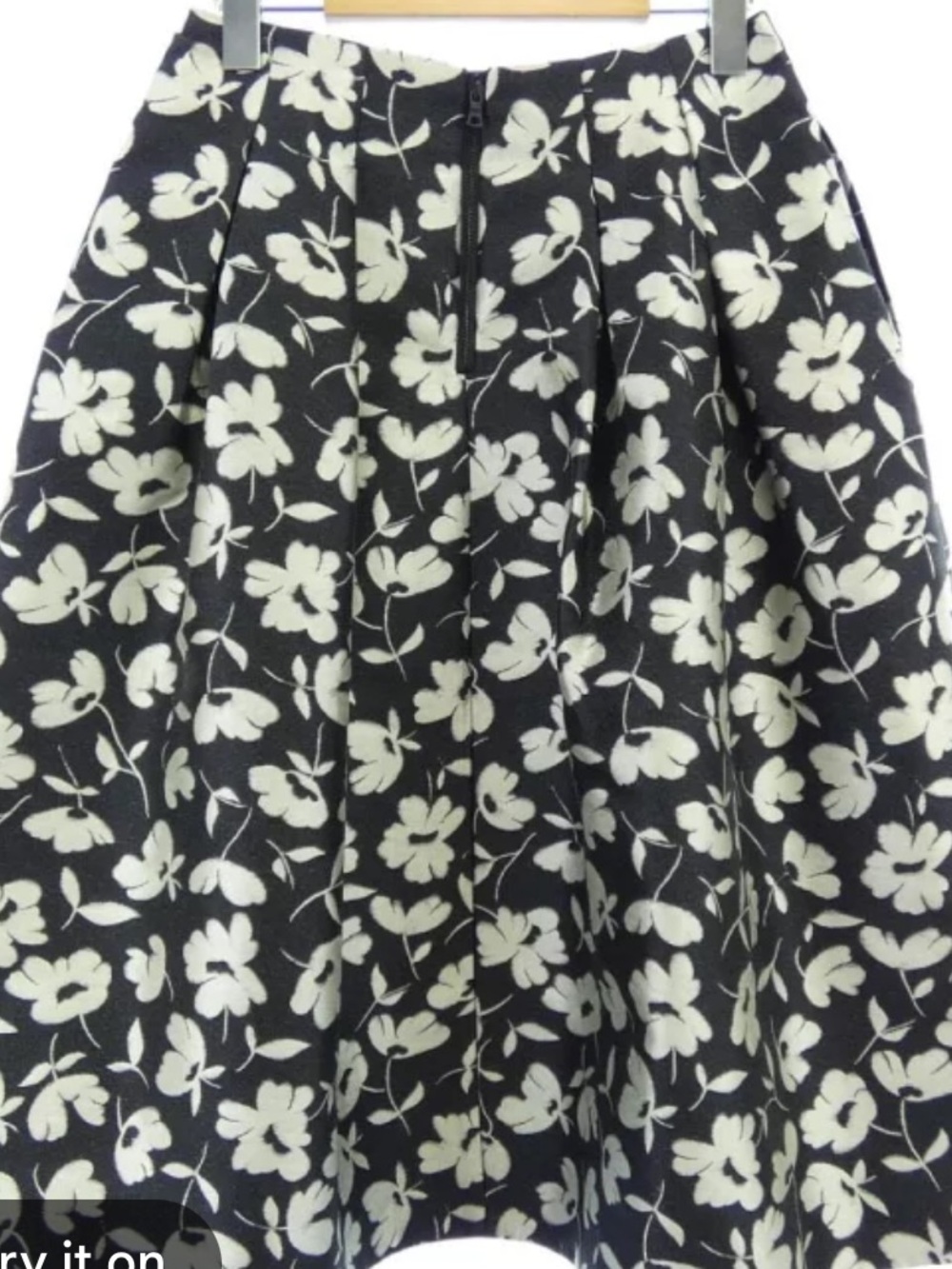 Alice + Olivia Black and White Floral Circle Skirt